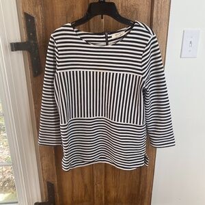 Madewell Knit blue and white striped shirt. Size Small